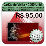 CARTÃO DE VISITA 4x4 - 1000 Unidades